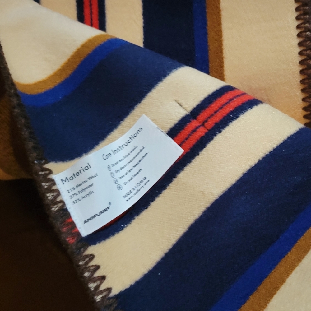 Anifurry Aztec Thunderbird Southwestern Merino Wool 55" x 75" Blanket - Picture 4 of 8